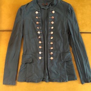 Peacock blue/green buttoned blazer